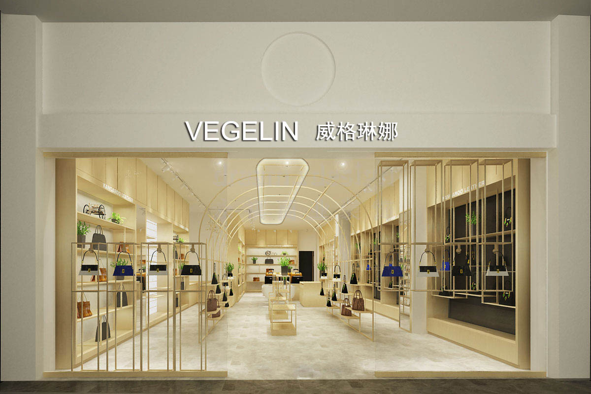 袋鼠皮具高橋店裝修設(shè)計(jì)效果圖_長(zhǎng)沙高橋皮具城裝修_箱包店面裝修案例_長(zhǎng)沙裝修公司_永祺商業(yè)裝飾